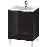 Duravit Waschtischunterschrank L-Cube 62x48,1cm, sw hgl, 2 Auszüge, stehend