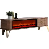 Xl Moebel Gmbh TV-Möbel mit Kamin und eleganten Beinen – ein moderner Akzent im Interieur