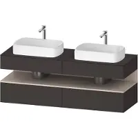 Duravit Qatego Konsolenwaschtischunterbau, 2 Auszüge, 2 Schubkästen, 2 Ausschnitte, 1600x550x600mm, Nische Taupe Matt, QA4779091800010