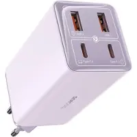 Baseus Incarcator 2x USB, 2x Typ-C, 100W + Cablu Typ-C, 100W, 20V, 5A, 1m - GaN6 Pro (P10162705532-00) - Lila