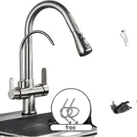 OEM Küchenarmatur, Dual-Handle-Design, Ausziehbare Sprühfunktion, Bürstetes Nickel