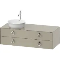 Duravit White Tulip, Waschtischunterbau wandhängend, Breite 1300 x Tiefe 550mm, mit 2 Schubkästen, mit Griff, WT4992L6060