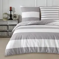 Buymax Renforce Bettwäsche 135x200 cm aus 100% Baumwolle 4 teilig mit Reissverschluss (2x Bettbezug, 2x Kopfkissenbezug 80x80 cm), Deckenbezug Set