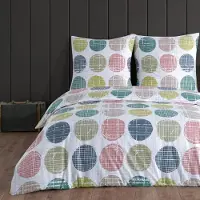 Buymax Bettwäsche Bettbezug 155x220 cm 4 teilig (2x Bettwäscheset + 2x Kissenbezug 80x80 cm) Deckenbezug Set 100% Baumwolle Renforce Reissverschluss