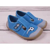3F Jungen sneaker 3BE3/15 bar3foot super flexi blau mit ball, barefoot, klettverschluss