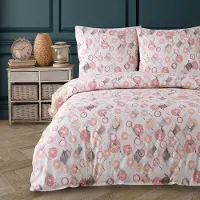 Buymax Bettwäsche Bettbezug 155x220 cm 4 teilig (2x Bettwäscheset + 2x Kissenbezug 80x80 cm) Deckenbezug Set 80% Baumwolle, 20% Polyester Reissverschluss
