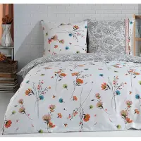 Buymax Bettwäsche Bettbezug 155x220 cm 4 teilig (2x Bettwäscheset + 2x Kissenbezug 80x80 cm) Deckenbezug Set 100% Baumwolle Renforce Reissverschluss