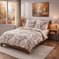 Buymax Bettwäsche Bettbezug 135x200 cm, Kopfkissenbezug 80x80 cm 2 teilig Deckenbezug Set aus 100% Baumwolle Biber Flanell mit Reissverschluss