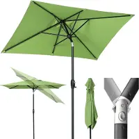 Sekey Sonnenschirm Balkon Gartenschirm Marktschirm 140×210 cm mit Handkurbel, aus 100% Polyester, Sonnenschutz UV50+, Apfelgrün