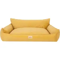 Sellbee Hundebett Hundekorb Hundesofa Hundekissen Tierbett Schlafplatz Hundematratze für Haustier Hunde Waschbar - Joker - 106 x 80 cm [Größe: XXL] - Gelb Fancy