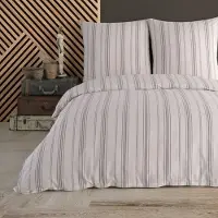 Buymax Bettwäsche Bettbezug Luxury Natur, 3 teilig, 200x200 cm, Bettbezug-Set, Reißverschluss, 100% Baumwolle, Renforce mit Reissverschluss
