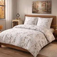 Buymax Biber Bettwäsche Bettbezug 135x200 cm, Kopfkissenbezug 80x80 cm 2 teilig, Deckenbezug Set aus 100% Baumwolle Flanell Winter mit Reißverschluss