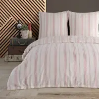 Buymax Bettwäsche Bettbezug Luxury Natur, 2 teilig, 155x220 cm, Bettbezug-Set, Reißverschluss, 100% Baumwolle, Renforce mit Reissverschluss