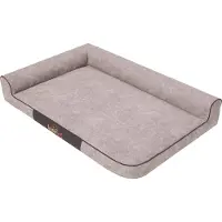 Sellbee Bjird Hundebett - Hundekorb für kleine mittelgroße & große Hunde - Hundekissen - Hundesofa „Max” - 80 x 53 x 18 cm [Größe: L] - Beige