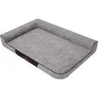 Sellbee Bjird Hundebett - Hundekorb für kleine mittelgroße & große Hunde - Hundekissen - Hundesofa „Max” - 100 x 66 x 18 cm [Größe: XL] - Asche