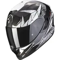 Scorpion EXO-1400 Evo Air Aranea Carbon Helm (Black/White,XL (61/62))