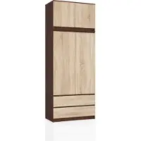 RAUMHIRSCH FURNITURE raumhirsch Moderner Kleiderschrank S90 mit Aufsatz und 2 Schubladen