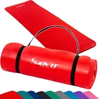 Movit Gymnastikmatte Pilates, Gymnastik, Yoga, Matte - hautfreundlich und , Yogamatte für Zuhause oder Unterwegs - 190x60x1,5cm, Rot