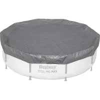 Bestway Winterfeste Premium-Abdeckplane Ø 305 cm, grau, rund