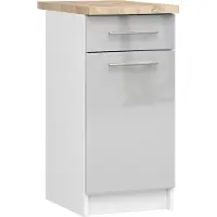 Akord Küchenschrank OLIWIA S40 Weiß 40 cm Metallisch Hochglanz B40xH85xT46 cm