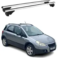 Omtec Dachträger für Fiat Sedici 2006-2015 Gepäckträger Grundträger Aluminium Grau 2x