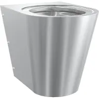 Kwc T-WC, CAMPUS, Edelstahl, Wandhängend, 360x400x500 mm, ohne Sitz, S. Bodenlang