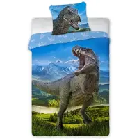 Faro Bettwäsche, Baumwollbettwäsche für Kinder und Jugendliche 160x200 Dinosaurier 001