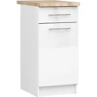 Akord Küchenschrank OLIWIA S40 Weiß 40cm Front Weiß Hochglanz B40 x H85 x T46cm