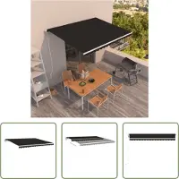 The Living Store Markise Automatisch Einziehbar 400x350 cm Anthrazit