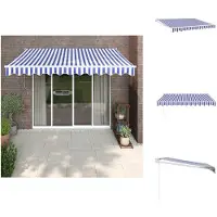 vidaXL Markise Einziehbar Blau und Weiß 3,5x2,5 m Stoff und Aluminium - Markisen
