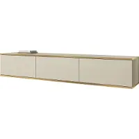 Mirjan 24 TV-Lowboard TV-Lowboard Oro I mit 3 Klappen, Griffloses Öffnungssystem push to open, 175x32x30 cm (Farbe: Beige / Beige + Gold)