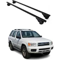 Omtec Dachträger Gepäckträger für Nissan Pathfinder 1996-2005 Metall Schwarz 2x