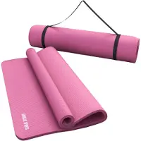 Gorilla Sports Yogamatte - 190x60x1,5 cm, mit Tragegurt, , Rutschfest, Pink - Gymnastikmatte, Fitnessmatte, Sportmatte, Trainingsmatte, Übungsmatte