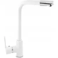 Granitan - Küchenarmatur - Wasserhahn Küche Höhe 31 cm - Weiß - 360° schwenkbar - MOVE