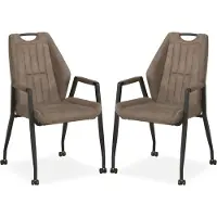 MX Sofa Axa Stuhl mit Rollen – Taupe – 2er-Set