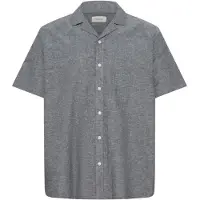 Blend Leinenhemd "Leinenhemd BHAban Cuba Linen Mix", Herren, Gr. XL, N-Gr, blau (salute), Obermaterial: 70% Baumwolle CO. 30% Leinen LI., Hemden Leinenhemd