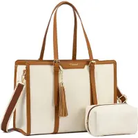 Sonstiges Handtasche Damen 15,6 Zoll Tote Schultertasche Canvas Elegante Aktentasche Workbag