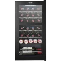 Cavin Freistehender Weinkühlschrank - Northern Collection 28 Black | Kapazität 28 Flaschen | 2 Temperaturzonen | Abtauautomatik | Kompressor