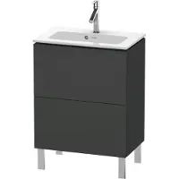 Duravit L-Cube Waschtischunterbau stehend, Compact, 2 Auszüge, 620x704x391mm, LC667304949, Farbe: Graphit Matt Dekor