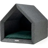 Rexproduct - PetHome 2.0 Hundehütte mit Liegefläche und Dach Biss- und Kratzfest Gute Schalldämmung Umweltfreundlich Größe M Dunkelgrau und dunkelgrün