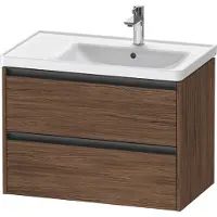 Duravit Ketho.2 Waschtischunterbau wandhängend, 2 Schubkästen, 784x549x455mm, für D-Neo Becken rechts 237080, K25286021210000, Farbe: Nussbaum Dunkel Dekor