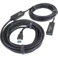 PremiumCord Aktives SuperSpeed USB 3.2 Gen1 Verlängerungskabel mit Repeater 10m, USB Typ A Buchse auf Typ A Stecker, 5 Gbit/s, 2x Geschirmt, AWG20/28,