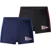 Jan Vanderstorm Badeshorts "2er Pack Badehosen WAINO", Herren, Gr. 5XL, weit, blau (dunkelblau schwarz), Obermaterial: 80% Polyamid ECONYL PA ECONYL. 20% Elasthan EL., Badehosen Badeshorts