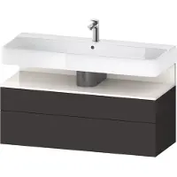Duravit Qatego Waschtischunterbau, 1 Auszug und 1 Schublade, 1190x470x590mm, Nische Weiß hochglänzend, QA4396022800000
