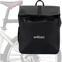 Wiltec Gepäckträgertasche schwarz, Fahrradtasche Gepäckträger 22 l Stauraum, wasserresistente Fahrrad Tasche, Gepäcktasche leichte Handhabung