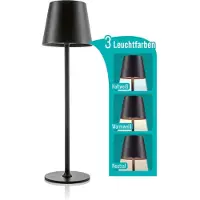 Easymaxx LED-Tischlampe Touch 2W schwarz LED Tischlampe dimmbar Akku Lampe Leuchte Touch USB aufladbar kabellos, Lichtzubehör für Licht und Dekoration