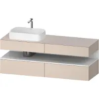 Duravit Qatego Konsolenwaschtischunterbau, 2 Auszüge, 2 Schubkästen, Ausschnitt links, 1600x550x600mm, Nische Weiß Matt, QA4777018910000