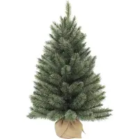 Triumph tree Forest Frosted Künstlicher Weihnachstbaum H60 x D46 cm – Kunstbaum in Jutebeutel – Christbaum für Drinnen – 64 Tips - Grün
