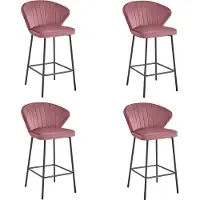 Leobert Valora GATTA Hocker Pink x4 | 4 dunkelrosa GATTA Hocker für einen femininen Look
