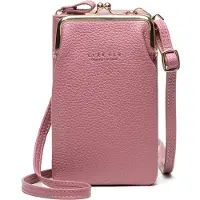 Mormark Kleine Umhängetasche Damen Kunstleder Crossbody Schultertasche Handtasche Geldbörse Handytasche - OPUBAG Rosa